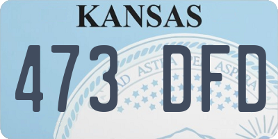 KS license plate 473DFD