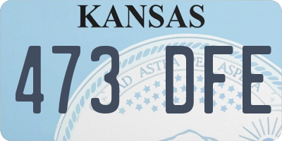 KS license plate 473DFE