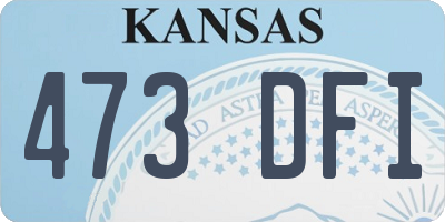 KS license plate 473DFI