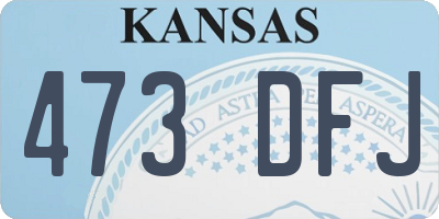 KS license plate 473DFJ