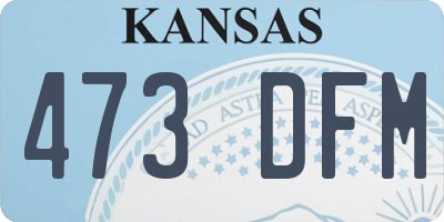 KS license plate 473DFM