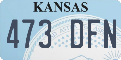 KS license plate 473DFN