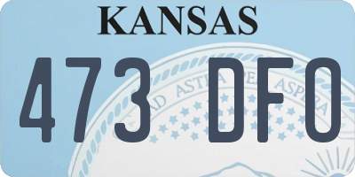 KS license plate 473DFO