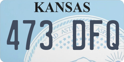 KS license plate 473DFQ