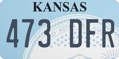 KS license plate 473DFR