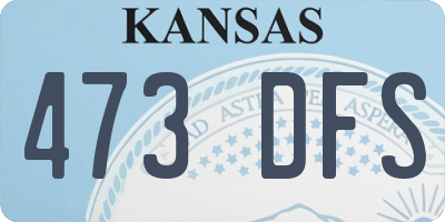 KS license plate 473DFS