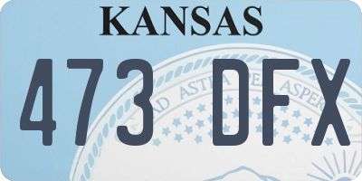 KS license plate 473DFX