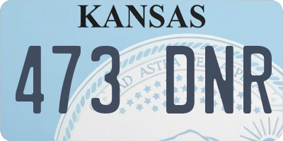 KS license plate 473DNR