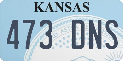 KS license plate 473DNS