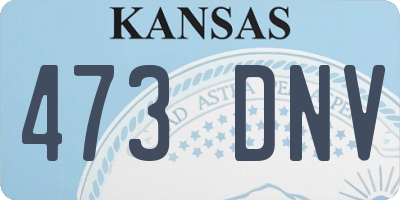 KS license plate 473DNV