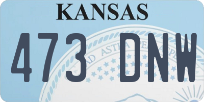 KS license plate 473DNW