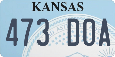 KS license plate 473DOA
