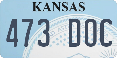 KS license plate 473DOC