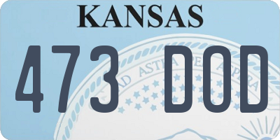 KS license plate 473DOD