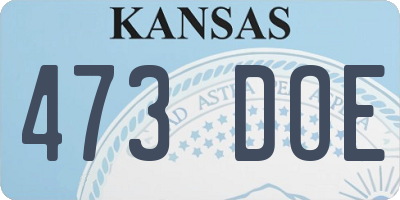 KS license plate 473DOE