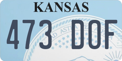 KS license plate 473DOF