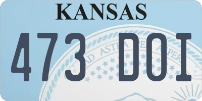 KS license plate 473DOI