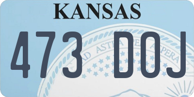KS license plate 473DOJ