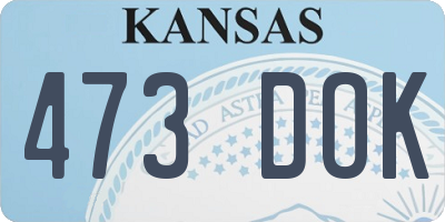 KS license plate 473DOK