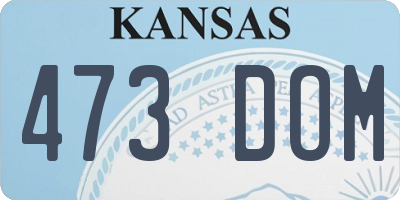 KS license plate 473DOM