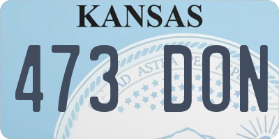 KS license plate 473DON