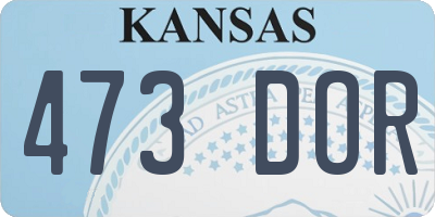 KS license plate 473DOR