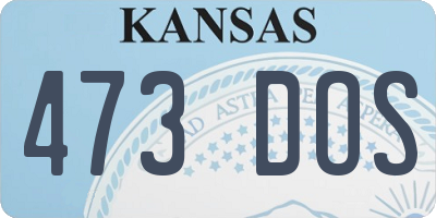 KS license plate 473DOS