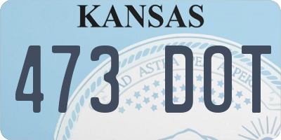 KS license plate 473DOT