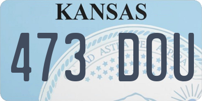 KS license plate 473DOU