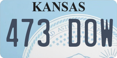 KS license plate 473DOW