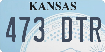 KS license plate 473DTR