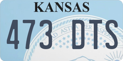 KS license plate 473DTS