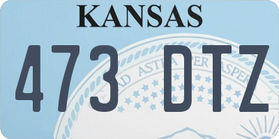 KS license plate 473DTZ