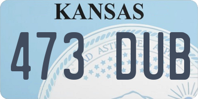 KS license plate 473DUB