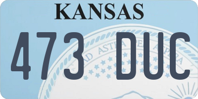 KS license plate 473DUC