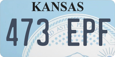 KS license plate 473EPF