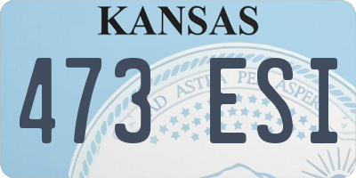 KS license plate 473ESI