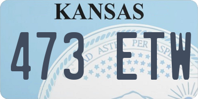KS license plate 473ETW
