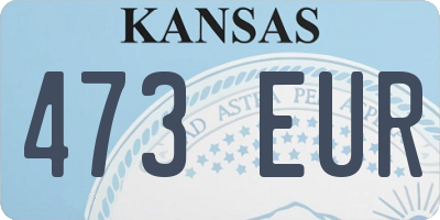 KS license plate 473EUR