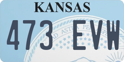 KS license plate 473EVW