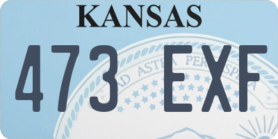 KS license plate 473EXF