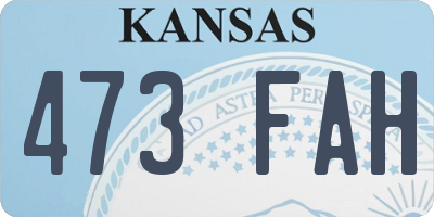 KS license plate 473FAH