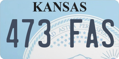 KS license plate 473FAS