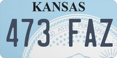 KS license plate 473FAZ