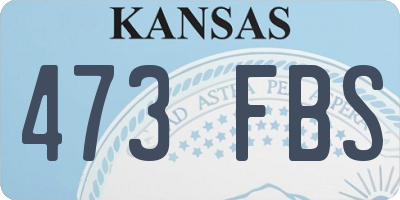 KS license plate 473FBS