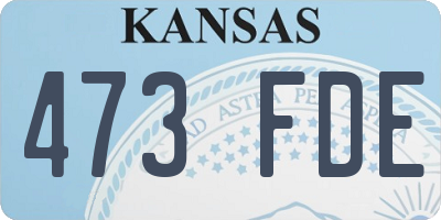 KS license plate 473FDE