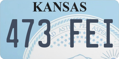 KS license plate 473FEI