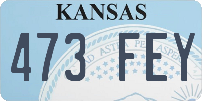 KS license plate 473FEY