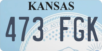 KS license plate 473FGK