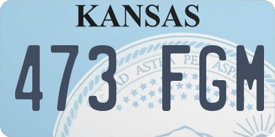 KS license plate 473FGM